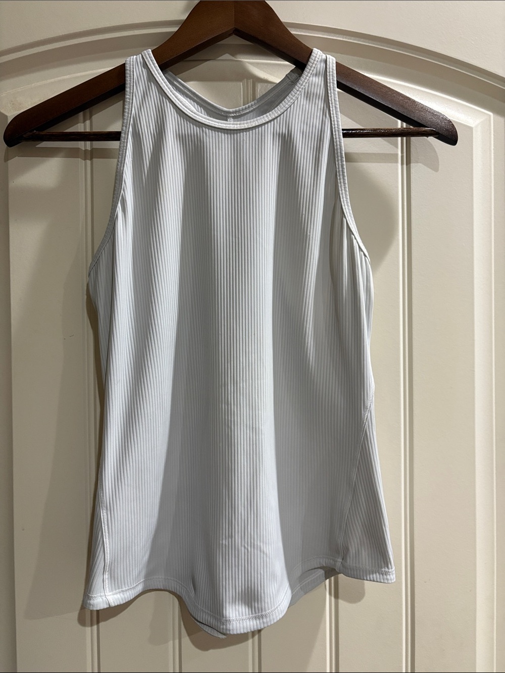 lululemon athletica White Ribbed High-Neck Tank